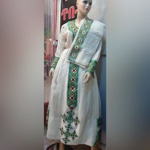 Ethiopian, eritrean traditional woman’s dress